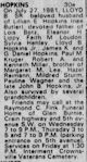 Hopkins, Lloyd Basemont - Obituary - The Baltimore Sun 29 Jul 1981 p. 60 Hopkins, Lloyd Basemont - Obituary - The Baltimore Sun 29 Jul 1981 p. 60