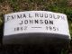 Headstone of Emma L. Rudolph Johnson in lot I68 at the Friends' South-Western Burial Ground, 236 Powell Lane, Upper Darby, PA.