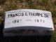 Headstone of Francis C. Thorpe Sr. in lot I253 at the Friends' South-Western Burial Ground, 236 Powell Lane, Upper Darby, PA.