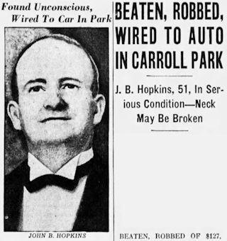 John B. Hopkins beaten and robbed on Feb 15, 1936