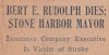 Newspaper article about the death of Mayor Bert E. Rudolph Newspaper article about the death of Mayor Bert E. Rudolph