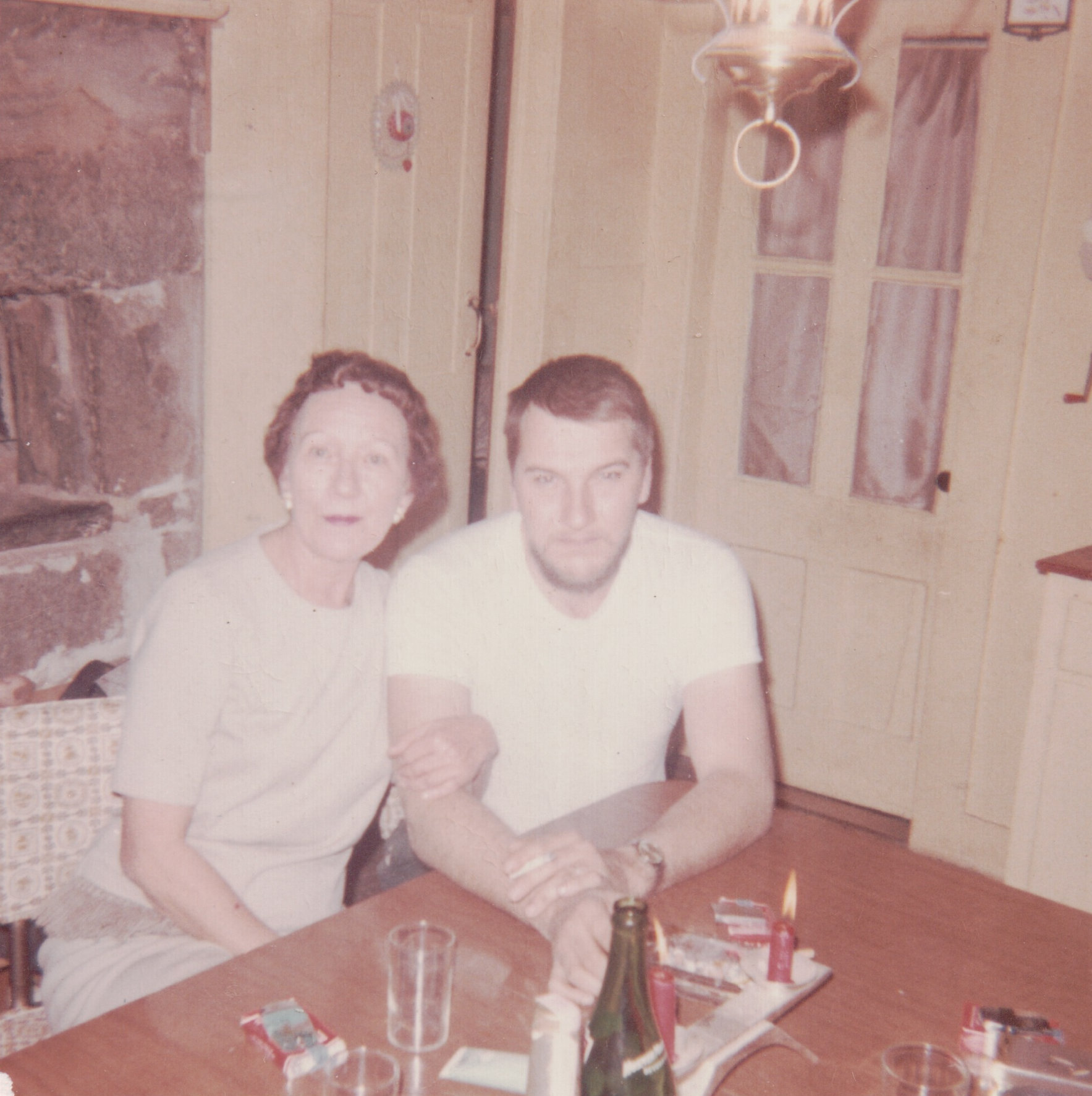 Elizabeth Thankful Sunderland and her son Art - Nichols Family Home, 200 Miller Rd, Chaplin CT on about 01/01/1964